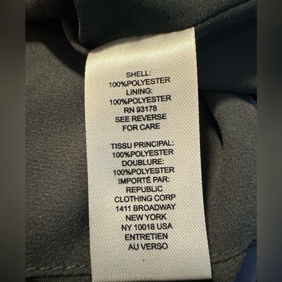 T Tahari Charcoal Polka Dot V-Neck Blouse - Picture 6 of 6